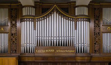 Prospekt der Orgel der Auferstehungskirche Nord-Barmbek - Copyright: Hajü Artus